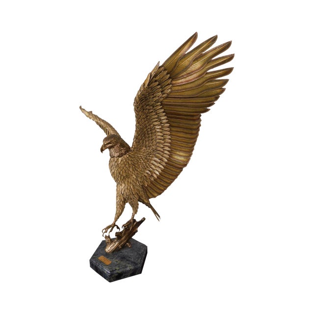 Wind Swept By Robert Signorella Sculpture Of Baled Eagle Landing 1124
