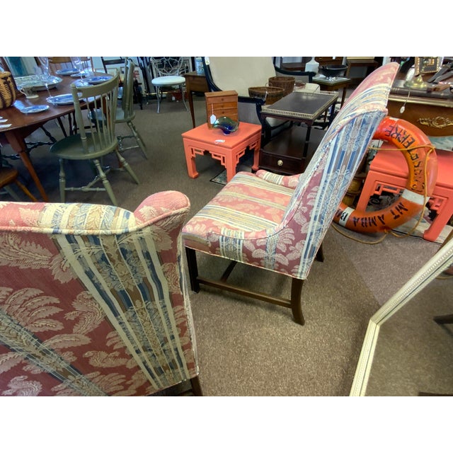 Late 20th Century 20th Century Chippendale Style Upholstered Chairs, Pair For Sale - Image 5 of 12