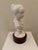 Neoclassical Vintage 1960s Italian White Glazed Ceramic Neoclassical Bust on Wood Base For Sale - Image 3 of 8