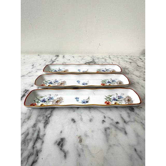 Lovely collection of three Limoges France hand painted trinket or jewelry trays. Makes a special home accessory gift.