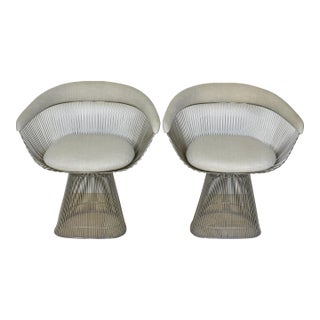 Mid 20th Century Pair of Warren Platner Knoll Wire Side Chairs For Sale