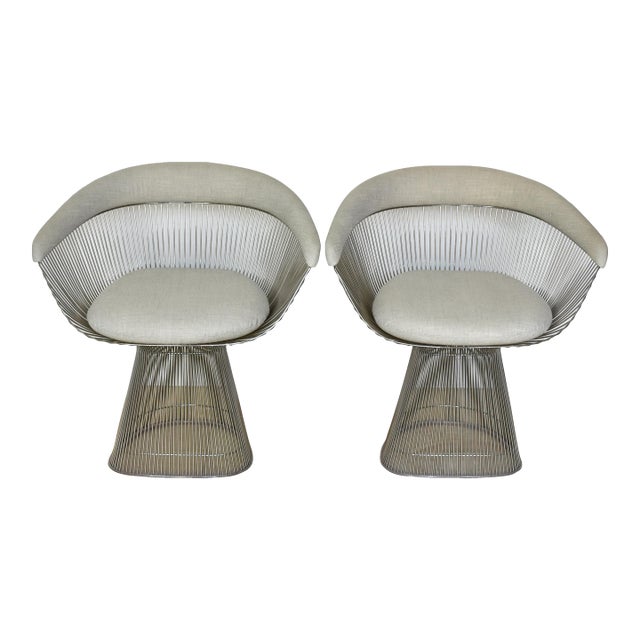 Mid 20th Century Pair of Warren Platner Knoll Wire Side Chairs For Sale