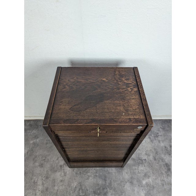 Vintage Filing Cabinet in Wood For Sale - Image 4 of 8