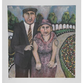 Jack & Mami on the Road, Susan Gardner Lithograph For Sale