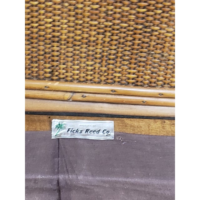 Brown 1950s Vintage John Wisner Ficks Reed Co. Far Horizon Rattan Sofa For Sale - Image 8 of 10