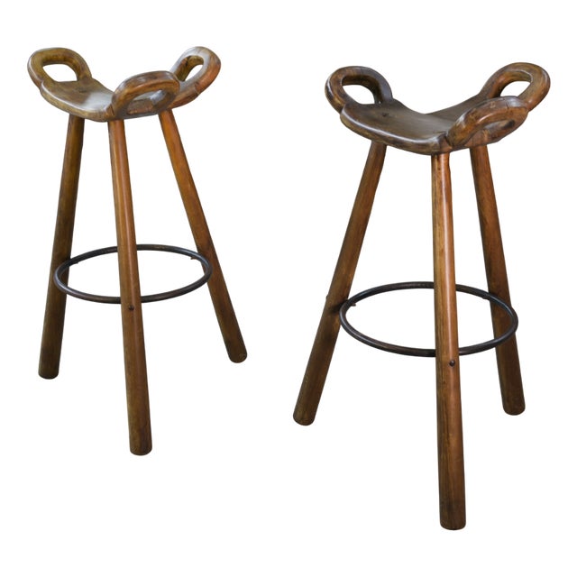 Brutalist Marbella High Stools by Sergio Rodrigues, 1950s, Set of 2 For Sale