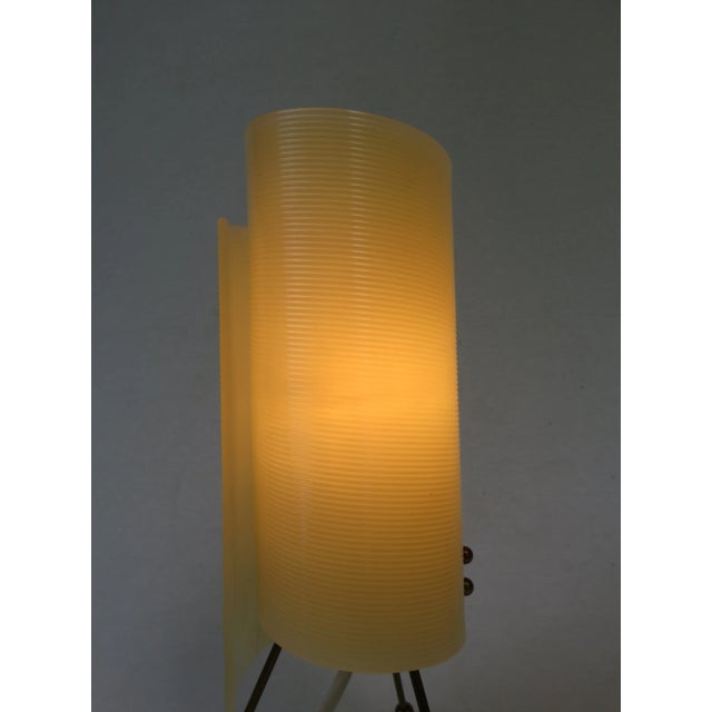 Brass Tripod Night Lights with Beige Acrylic Glass Shade, 1950s, Set of 2 For Sale - Image 11 of 12