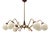 Sputnik Ceiling Light with Brass Frame and Opal Glass, 1950s For Sale