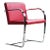 1990s Mid Century Modern Red Flat Chromed Bar Brno Chair Mies Van Der Rohe For Sale
