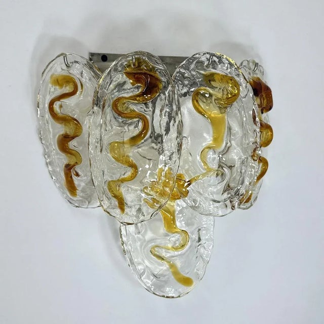 Vintage Italian Murano Glass Wall Lamp, 1970s For Sale - Image 9 of 18