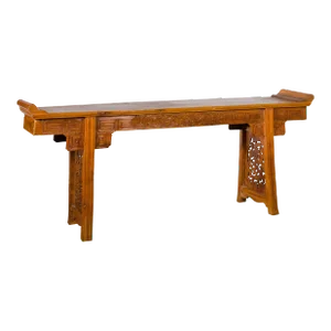 Ming Style Altar Table with Everted Flanges, Meander Apron and Dragon Motifs