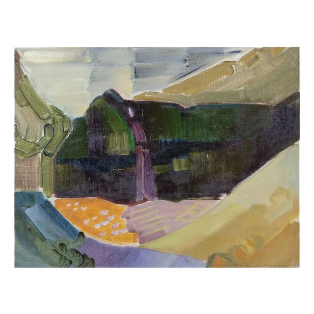 Orla Lehmann, Abstract Landscape, 1968, Oil on Canvas For Sale