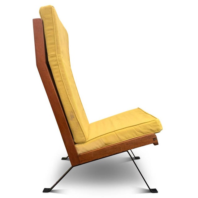 Mid-Century Teak and Ebonised Steel Shell Chairs with Upholstered Cushions in the style of Gerrit Rietveld, 1960s, Set of 2 For Sale - Image 12 of 15