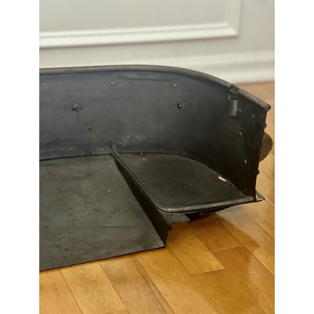 19th Century English Patinated Steel and Brass Fireplace Fender With Paw Feet For Sale - Image 11 of 11