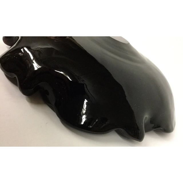 Black Artisan Hand Formed Glass Plate For Sale - Image 8 of 11