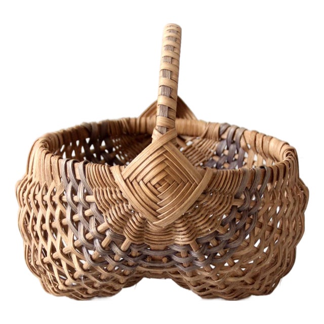 Vintage Handmade Buttocks Basket For Sale