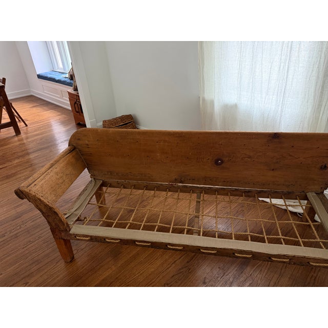 Beige Rare Antique 19th-Century New England Rope Sofa For Sale - Image 8 of 10