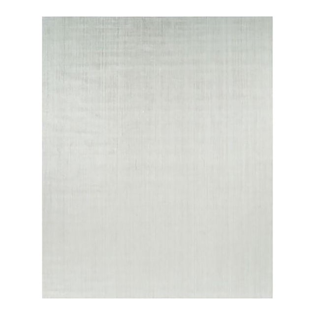 Rug & Kilim’s Oversized Textural Rug in Solid White and Silver-Gray Striae - 13x16 For Sale