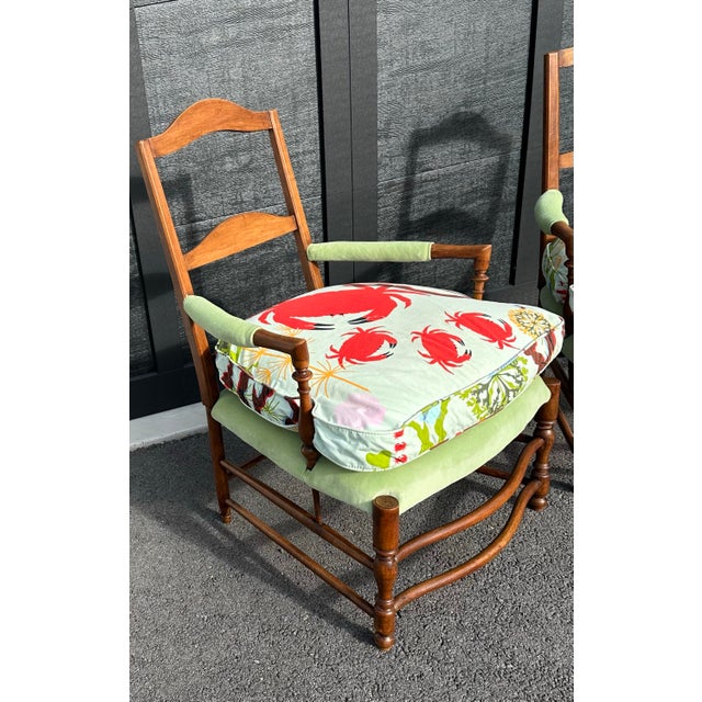 Contemporary 1960s Pair of Vintage Occasional Chairs With Down Pillows With Designer Fabric For Sale - Image 3 of 5