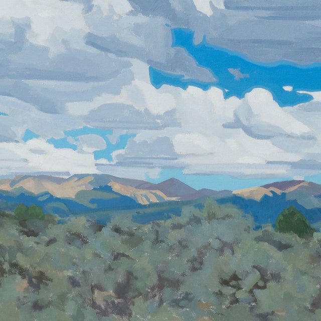 Where the Light Breaks by Michael Magrin | Oil on Canvas Mountain Landscape With Clouds For Sale In Denver - Image 6 of 14