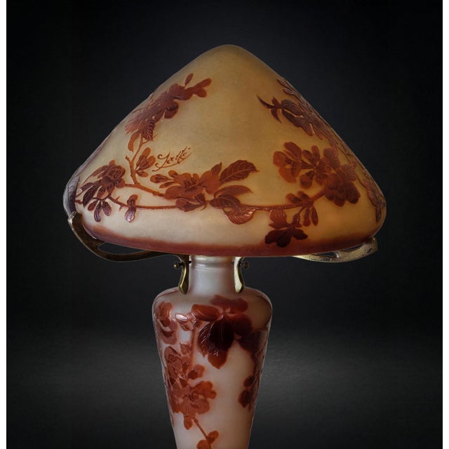Large Art Nouveau Mushroom Lamp from Emile Gallé, 1890s For Sale - Image 6 of 9