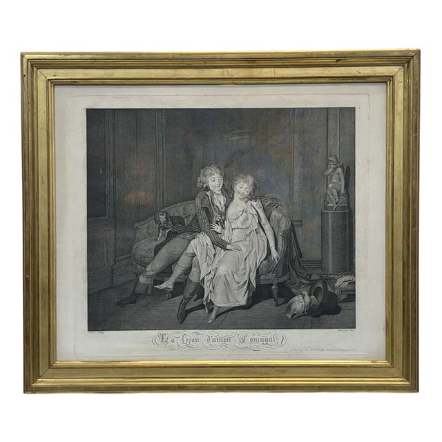 After Boilly, The Lesson of Marriage Union, 19th Century, Engraving, Framed For Sale