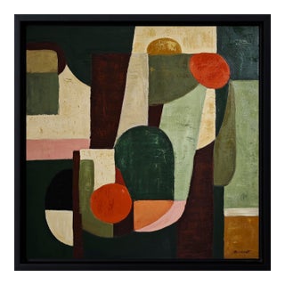 Correspondances, Abstract Geometric, Contemporary Oil Painting, Framed by Sophie Dumont For Sale