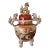 Antique Japanese Satsuma Covered Urn With Foo Dog Handles and Open-Mouth Foo Dog Lid For Sale