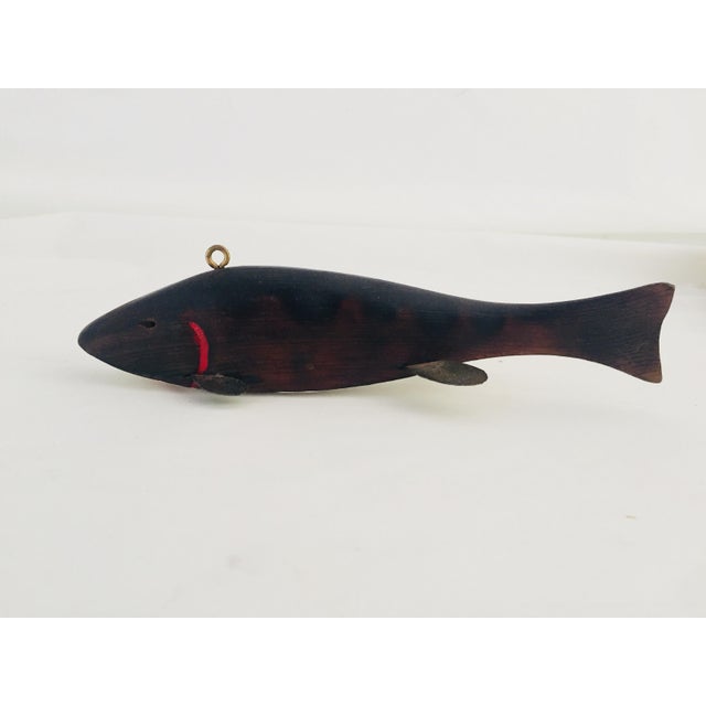 1960s Vintage Fish Decoy HandCarved Hand Painted Ice Fishing Weight