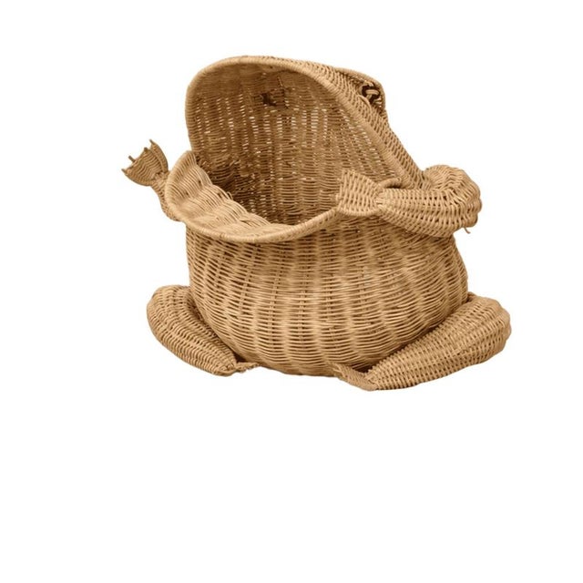 Rattan Frog Magazine Rack by Mario Lopez Torres For Sale - Image 9 of 9