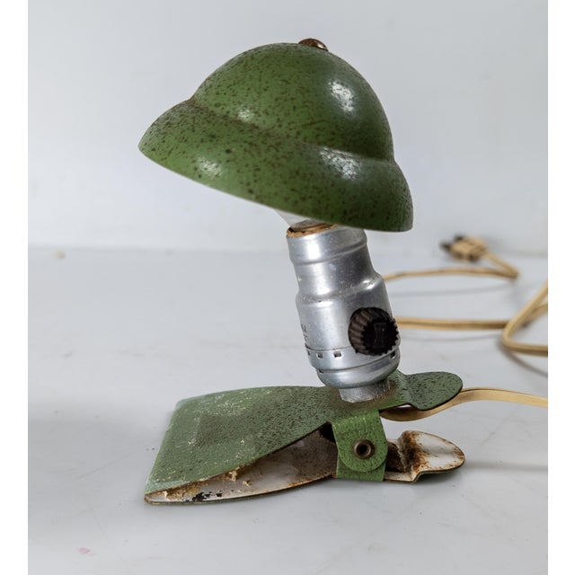 Mid 20th Century Mid-Century Modern Art Deco Style Enamel Metal Clip on Reading Light For Sale - Image 5 of 13