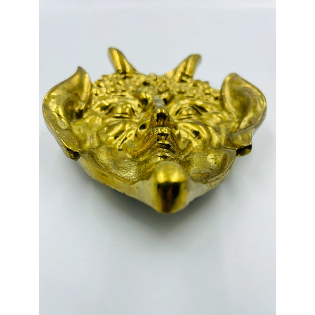 Mid 20th Century Heavy Solid Brass Bacchus/Pan Motif Trinket Dish For Sale - Image 9 of 13