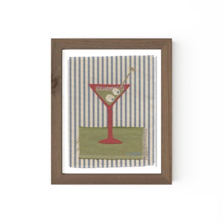 Honey the Martini by Willa Heart in Walnut Frame, Mini Art Print For Sale