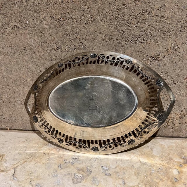 Early 20th Century 1900 Art Nouveau German Silver Tray Clemens Dahmen For Sale - Image 5 of 9