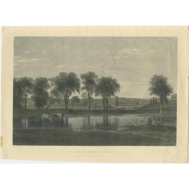 On the meadows, orange county, new york – whittredge, american landscape c1869 this refined american landscape print...