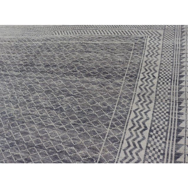 Gray Modern Gray and Cream Piled Rug by Keivan Woven Arts, 10'1" X 12'0" For Sale - Image 8 of 12