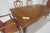 Brown Country French Parquetry Top Table 6 Dining Chairs 2X22" Extension Board Leafs For Sale - Image 8 of 17