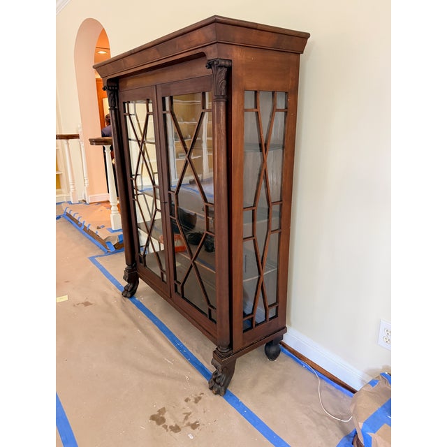 Brown Antique Empire Cabinet For Sale - Image 8 of 11
