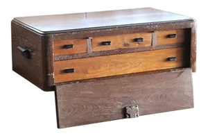 A Nautical, Marine Continental Sea Captain's Jewelry Cabinet Chest Trunk, Late 19th Century