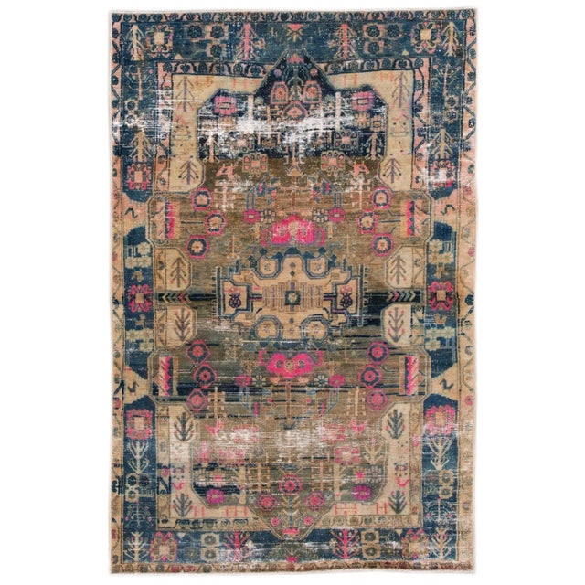 Shabby Chic Vintage Handmade Scatter Wool Rug For Sale - Image 13 of 13