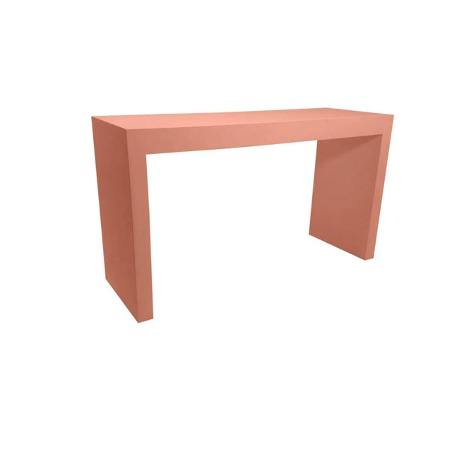 Late 20th Century Parsons Style Salmon Color Console Table For Sale - Image 4 of 4