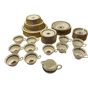 1970s Wedgewood Appledore Bone China + 4 Aynsley "Cambridge" 7818 Tea Cups- 83 Pieces Thanksgiving