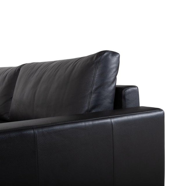 Vida 3-Seater Sofa in Black Leather from Rolf Benz For Sale - Image 5 of 13