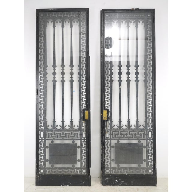 Metal Antique French Wrought Iron Entry Doors 64.5 X 104 In. For Sale - Image 7 of 11