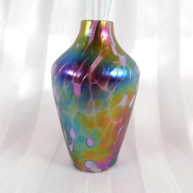 Contemporary 1970s Rainbow Iridescent Perfume Bottle For Sale - Image 3 of 6