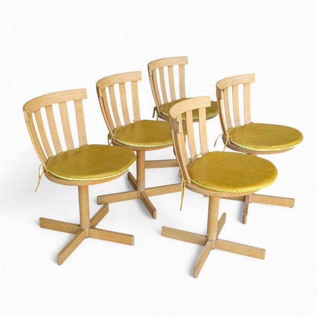 Set of 5 Scandinavian Swivel Chairs by Edsbyverken, 1960s For Sale - Image 13 of 18