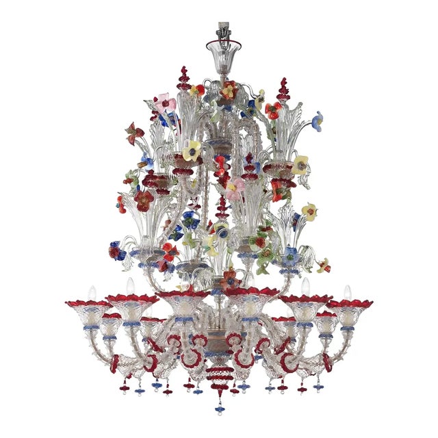 Early 21st Century Venetian Imperial Floral Cà Rezzonico Murano Glass Chandelier by Simoeng For Sale - Image 5 of 10