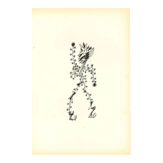 Bruno Capacci, Composition of Diodora, Original Lithograph, 1950s For Sale