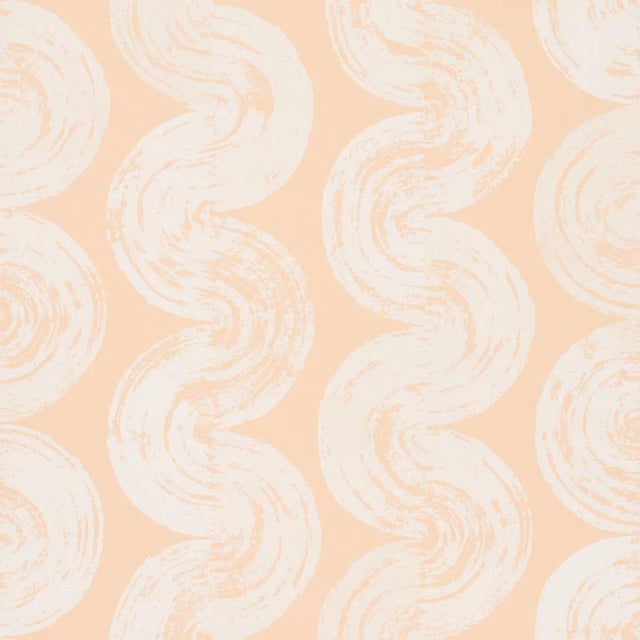 Sample - Schumacher x BACKDROP 1975 Wallpaper in Light Peach For Sale