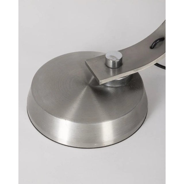 Silver Vintage Italian Ministerial Table Lamp in Chromed Metal For Sale - Image 8 of 9